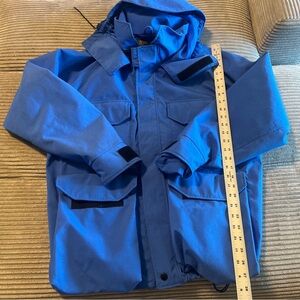 Vintage Red Head Bone Dry Hunting Jacket Heavy Canvas Hooded Size L Blue